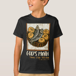 Camiseta Versículo Bíblico Cristiano Jesús Peces y Panes Ve