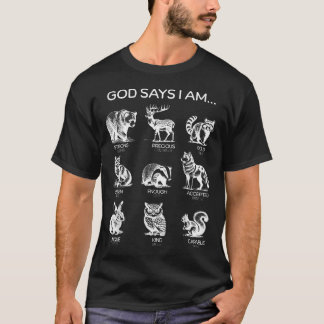 Camiseta Versículo Bíblico de Animales del Bosque que Dios 