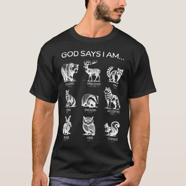 Camiseta Versículo Bíblico de Animales del Bosque que Dios  (Anverso)