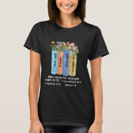 Camiseta versículo bíblico de fuerza , amante de libros flo