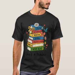 Camiseta Versículo Bíblico Profesora Cristiana Equipo Enseñ