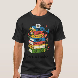 Camiseta Versículo Bíblico Profesora Cristiana Equipo Enseñ
