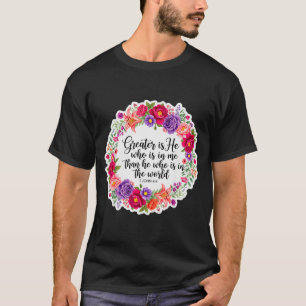Camiseta Versículo de la Biblia de mujer cristiana Jesús Él