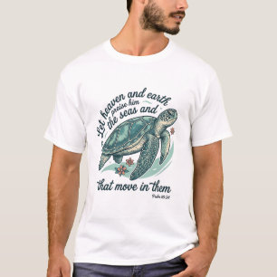 Camiseta Versículo de la Biblia de Tortuga Marina Diseño de