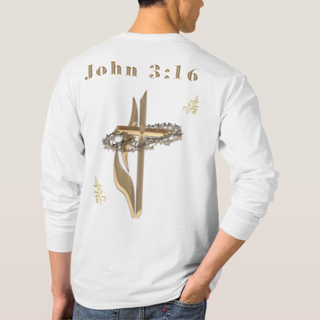 Camiseta Versículo de la Biblia Juan 3:16 (Reverso)