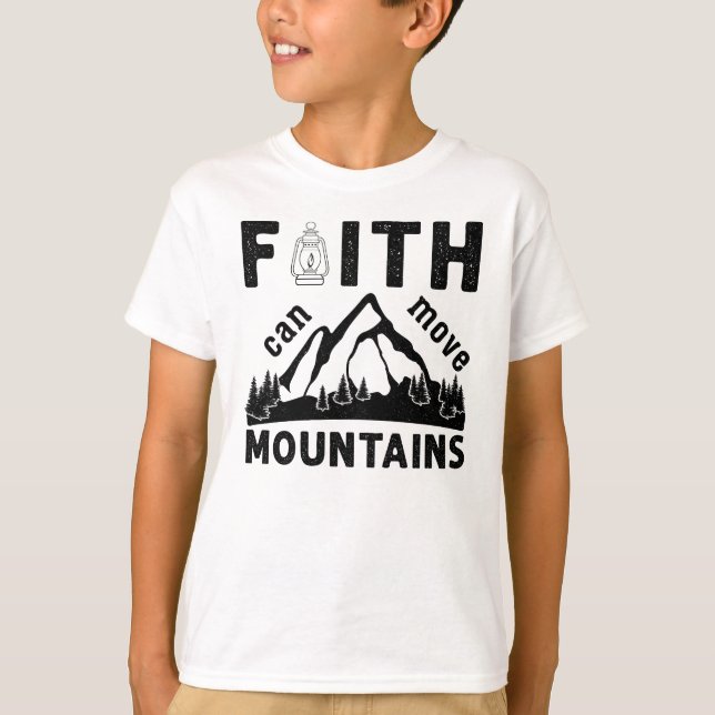 Camiseta Versículo de la Biblia La Fe Mueve Montañas (Anverso)