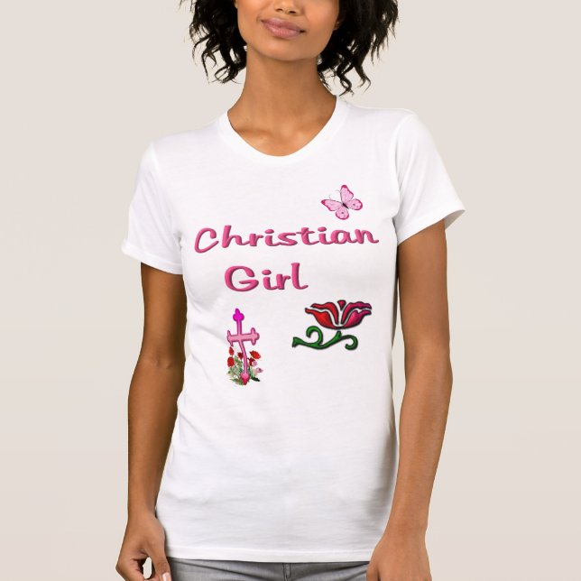 Camiseta versículo de la Biblia para niñas cristianas (Anverso)