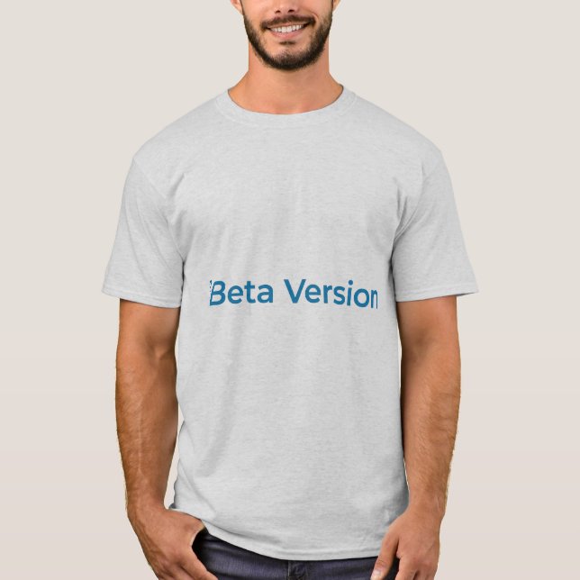 Camiseta Versión Beta – Tipografía Diseño Tech Geek (Anverso)
