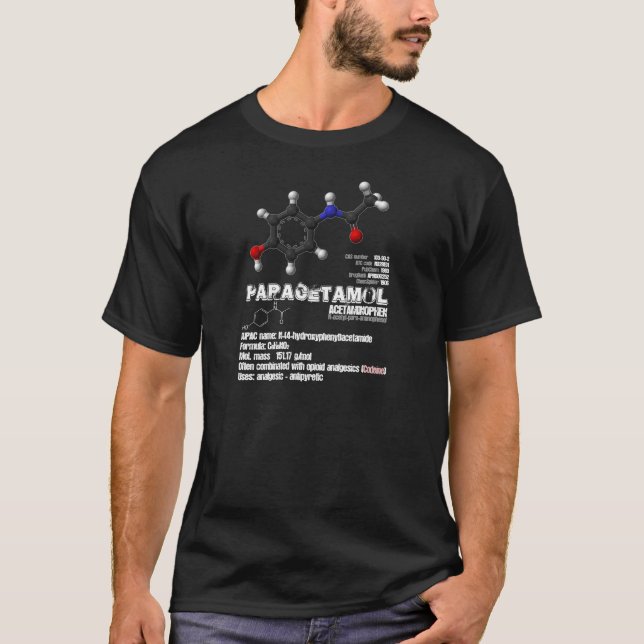 Camiseta Versión de la oscuridad del paracetamol (Anverso)