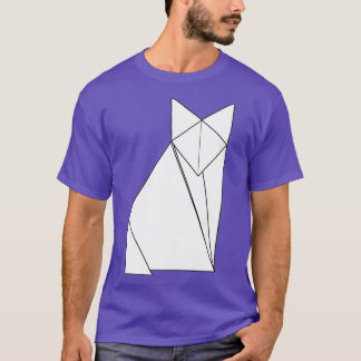 Camiseta versión en blanco y negro del zorro usando origami