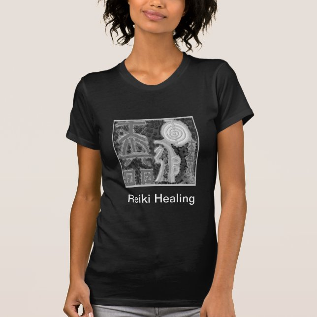 Camiseta Versión en blanco y negro - Reiki n Karuna (Anverso)