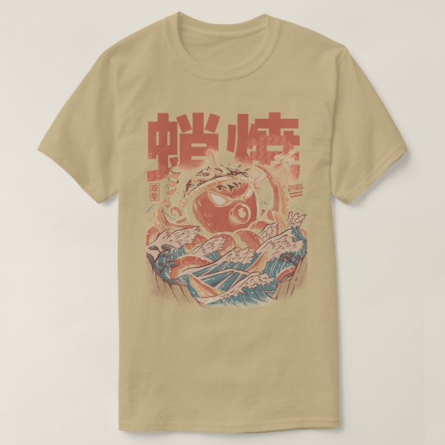 Camiseta Versión negra del ataque de Takoyaki (Diseño del anverso)