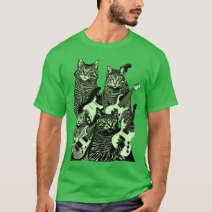 Camiseta versión verde de GUITAR CATS