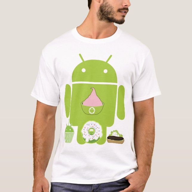 Camiseta Versiones androides (Anverso)