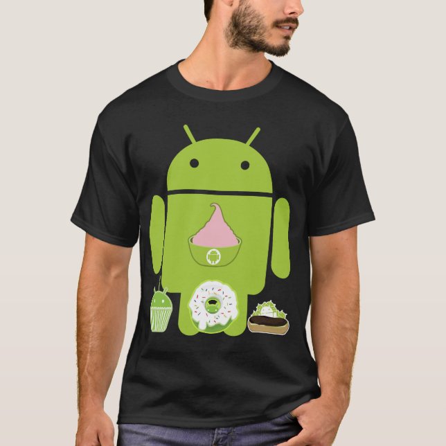 Camiseta Versiones androides (Anverso)