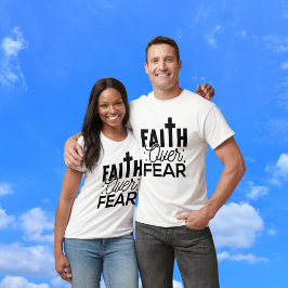 Camiseta Verso Bíblico FE CONFIANZA Sobre MIEDO Texto Blanc