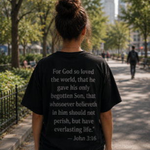 Camiseta Verso Bíblico Juan 3:16 Fe Cristiana