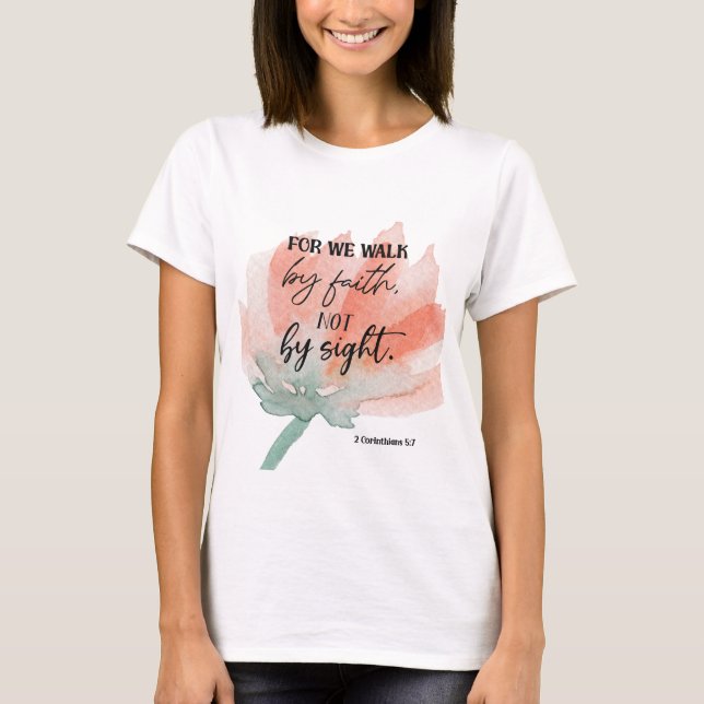 Camiseta Verso de la Biblia Corintios Escritura floral Cami (Anverso)