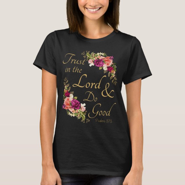 Camiseta Verso de la Biblia Cristiana: Confiar en el Señor  (Anverso)