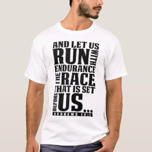 Camiseta Verso de la Biblia Cristiana Que Corramos Con Ru D