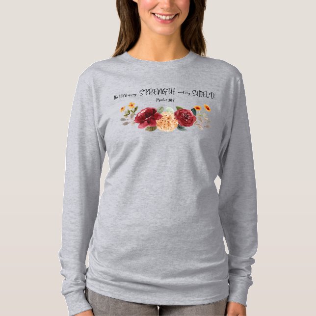 Camiseta Verso de la Biblia de Fuerza y Escudo (Anverso)