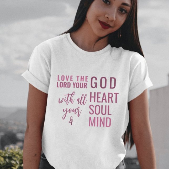 Camiseta Verso de la Biblia de Guión Rosado Moderno Cristia (Subido por el creador)