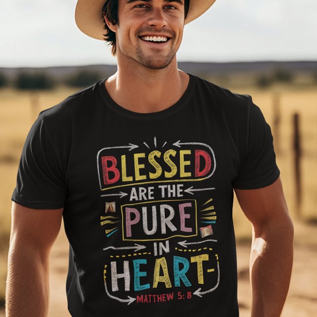 Camiseta Verso de la Biblia dibujada a mano: Corazón puro b (Subido por el creador)