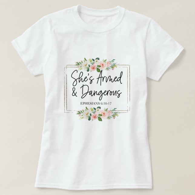 Camiseta Verso de la Biblia Inspiradora floral (Diseño del anverso)