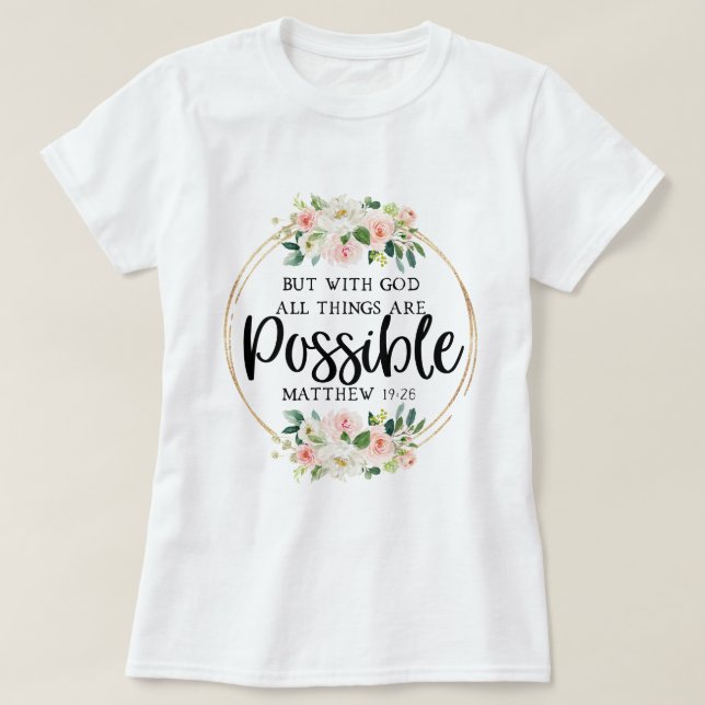 Camiseta Verso de la Biblia Inspiradora floral (Diseño del anverso)