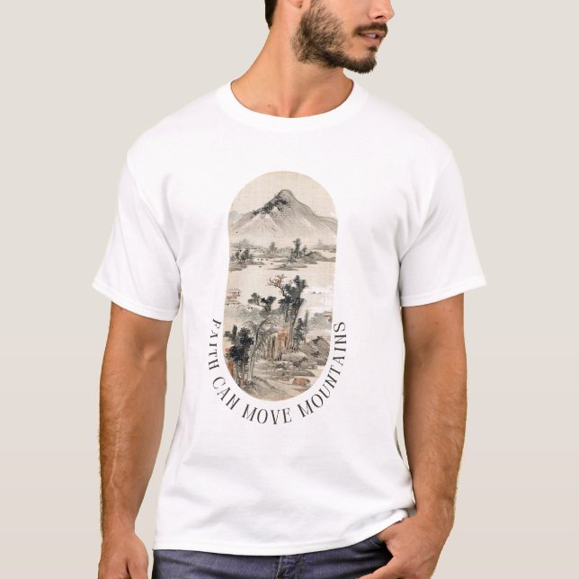 Camiseta Verso de la Biblia, la fe puede mover montañas (Anverso)