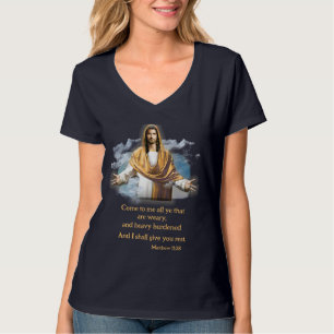 Camiseta Verso de la Biblia Mateo 11:28