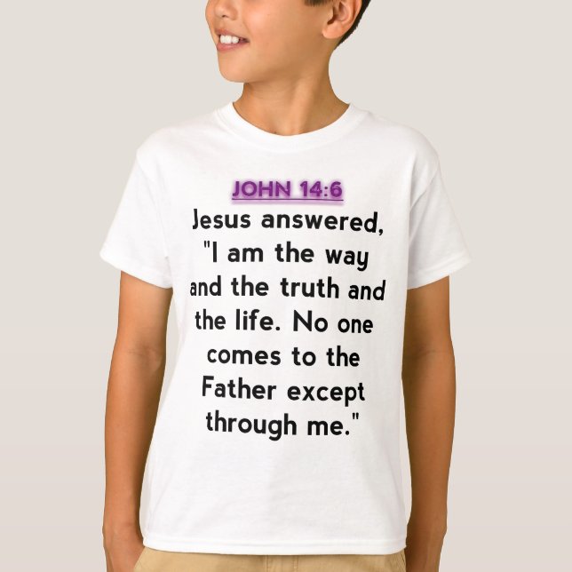 Camiseta Versos de la biblia - 14:6 de Juan (Anverso)