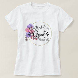 Camiseta Versos de la Biblia Inspiradora floral - Romanos 1