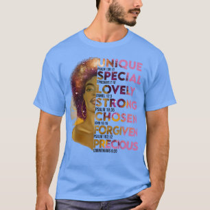Camiseta Versos de la biblia motivadora para mujer afroamer
