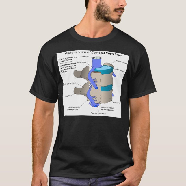 Camiseta Vértebra cervical de la columna espinal humana (Anverso)