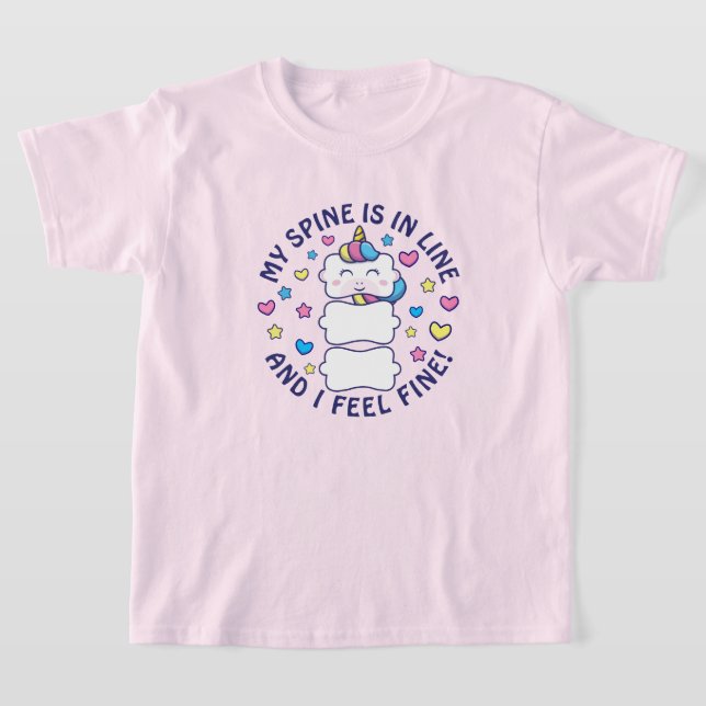 Camiseta Verticorn™ Mi Espina Está En Línea Niños Quiroprác (Distribución)