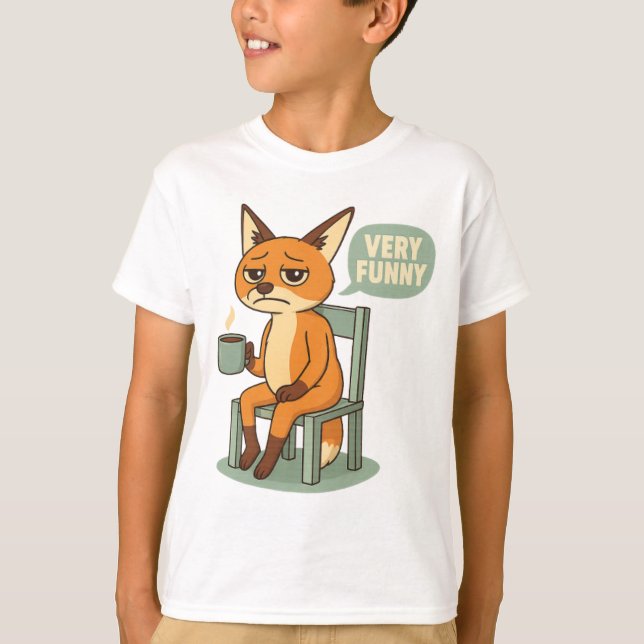 Camiseta Very Funny | Grumpy Fox with Coffee Sarcastic (Anverso)