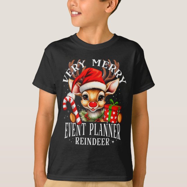 Camiseta Very Merry Event Planner Reindeer Matching Christm (Anverso)
