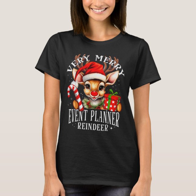Camiseta Very Merry Event Planner Reindeer Matching Christm (Anverso)