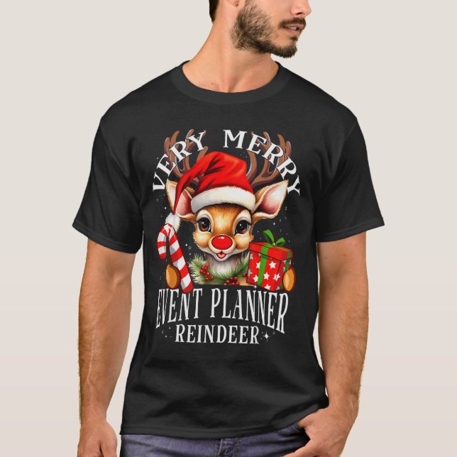 Camiseta Very Merry Event Planner Reindeer Matching Christm (Anverso)