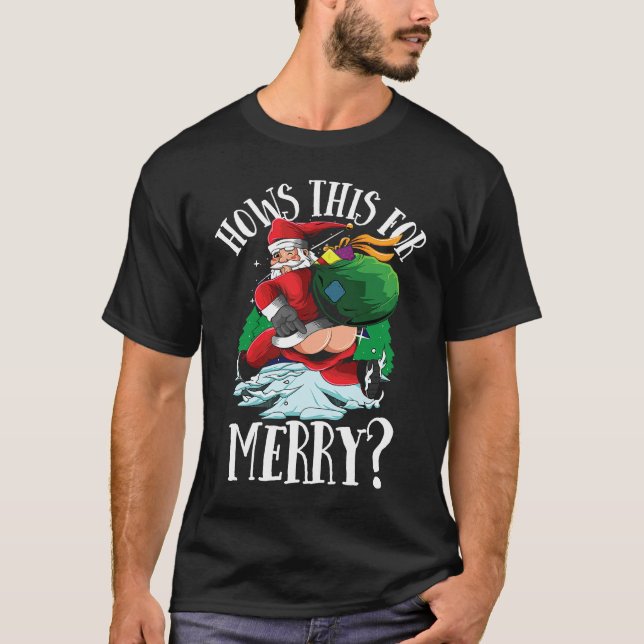 Camiseta Very naughty Santa List Merry Jolly Christmas (Anverso)