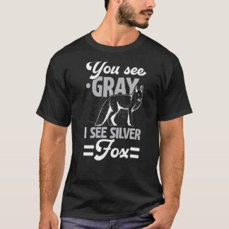 Camiseta Ves Gray Veo El Vixe De Vida Silvestre De Silver F