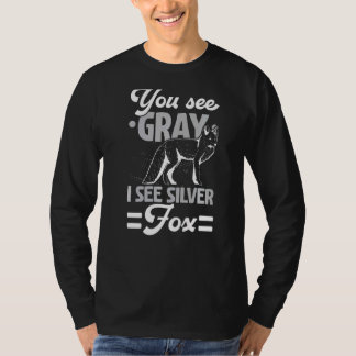 Camiseta Ves Gray Veo El Vixe De Vida Silvestre De Silver F