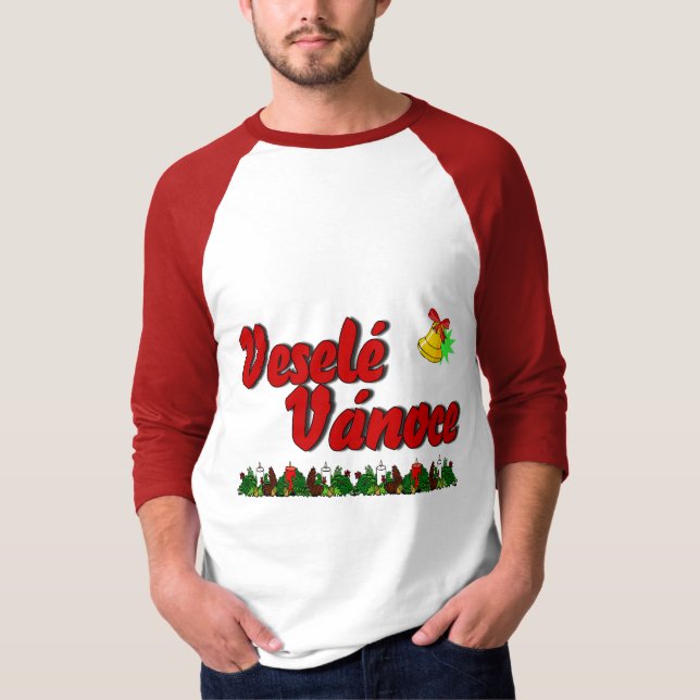 Camiseta ¡Veselé Vánoce - Felices Navidad en Checo! (Anverso)