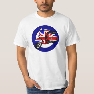 Camiseta Vespa británica de la MOD en blanco