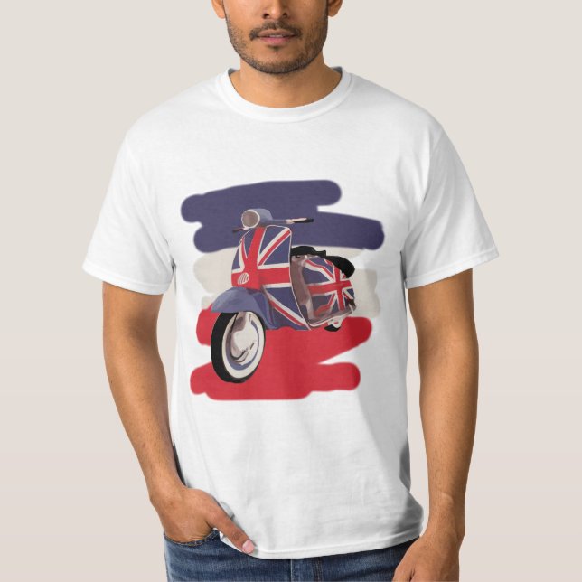 Camiseta Vespa del británico de Union Jack (Anverso)