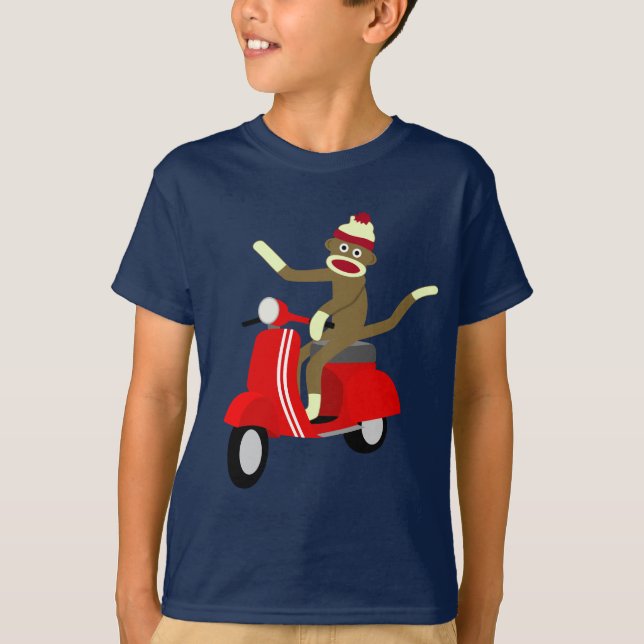 Camiseta Vespa del Vespa del mono del calcetín (Anverso)