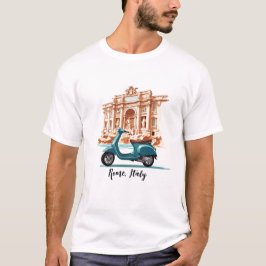 Camiseta Vespa frente a la Fontana di Trevi en Roma
