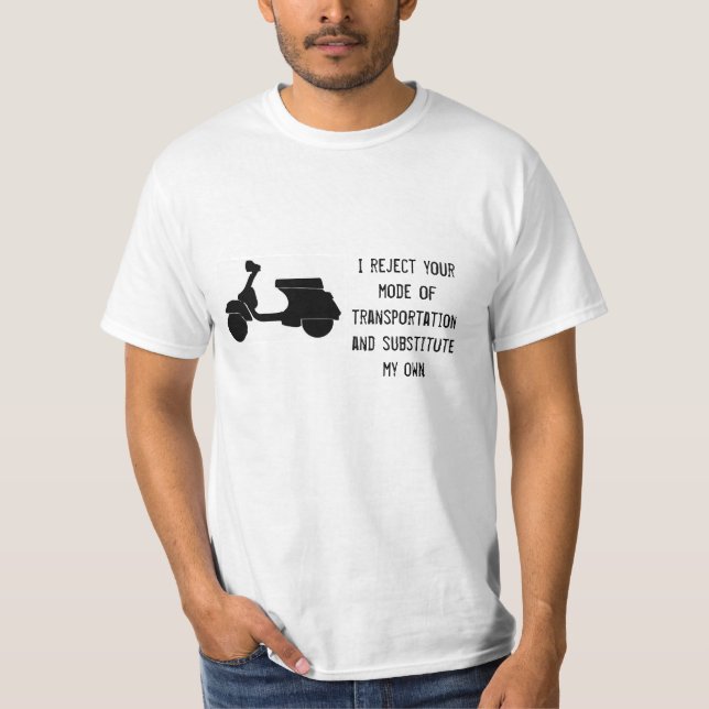 Camiseta Vespa - rechazo su transporte cualquier color (Anverso)