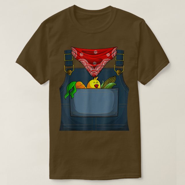 Camiseta Vestido campesino Halloween Sencilla Mujer Granja (Diseño del anverso)